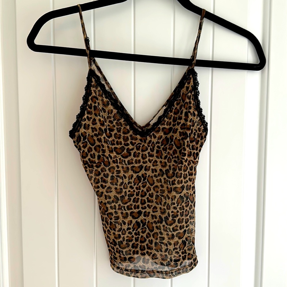Cheetah Leopard Print Mesh Top